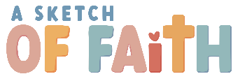 Logo for A Sketch of Faith. Creator of Bible Crafts for kids.