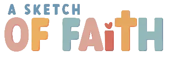 Logo for A Sketch of Faith. Creator of Bible Crafts for kids.