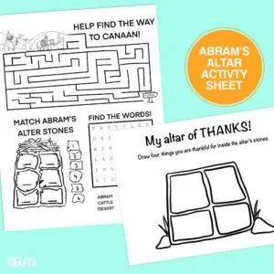 altar activity sheet for kids church