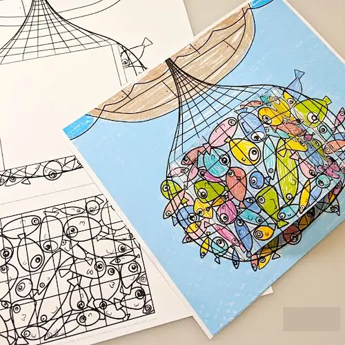 bible craft for kids a net full of fish1