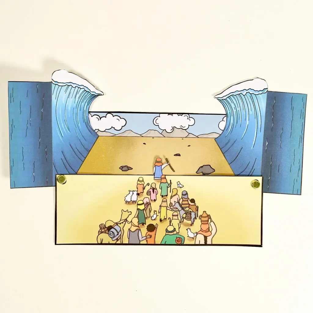 Moses parting Red Sea Bible craft