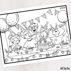 colouring sheet party