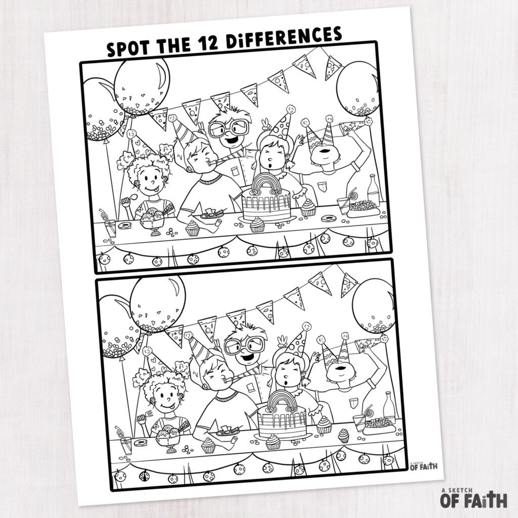 spot the difference party scene
