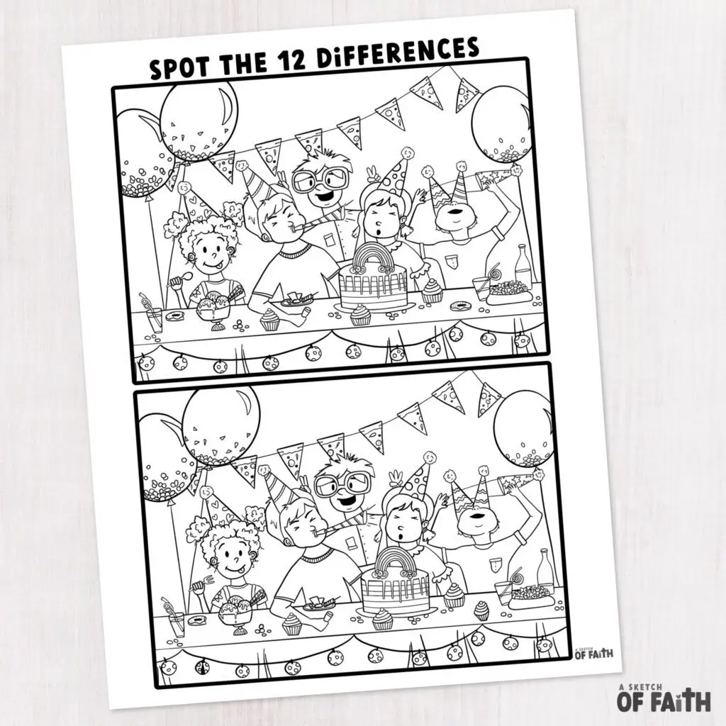 spot the difference party scene