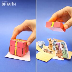 Christmas Bible Craft pop out 3d present gift
