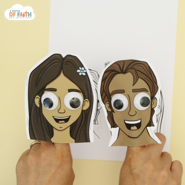 Adam and Eve puppet craft for kids