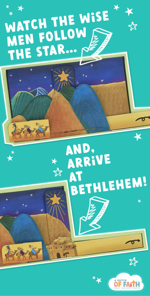 Wise men follow the start to bethlehem bible craft with pull tab 1