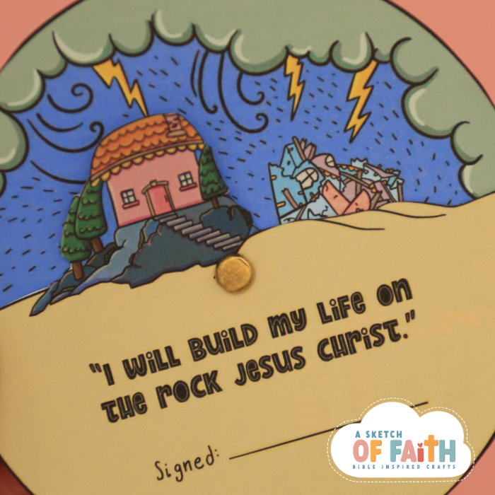 wise and foolish builder Bible story Bible craft