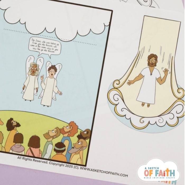 Jesus Ascension Bible Craft Template for kids