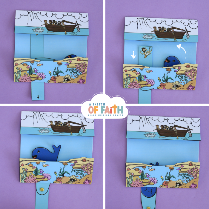 Jonah gets swallowed by a fish - a moving craft