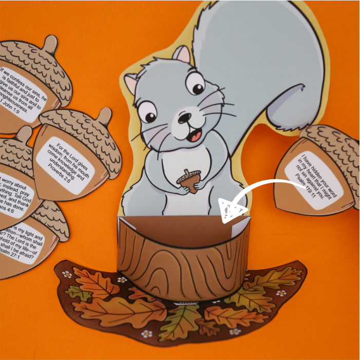 Bible verse craft for kids - squirrel