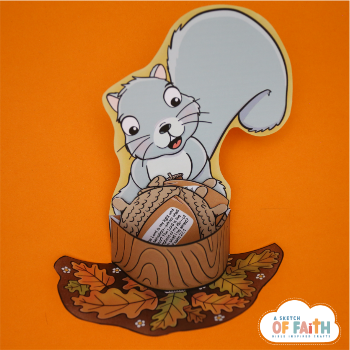 Squirrel Bible verse fun craft for kids church