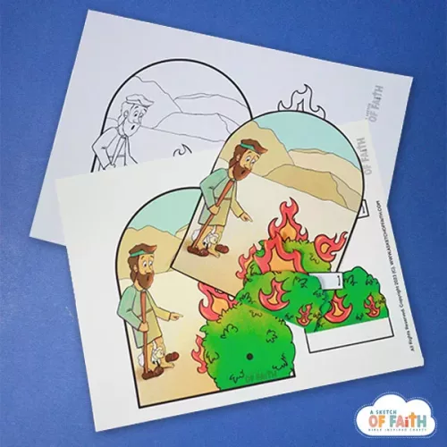 moses and the burning bush craft with printables