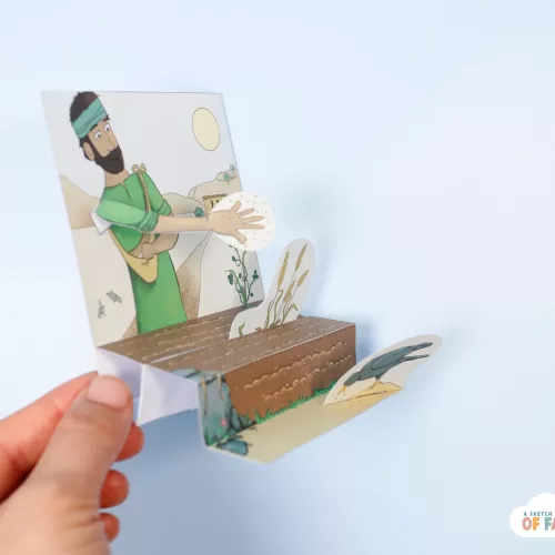 angle view parable of the sower paper craft for kids lesson